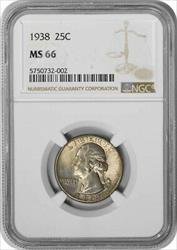 1938 Washington Silver Quarter MS66 NGC
