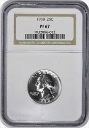 1938 Washington Silver Quarter PR67 NGC