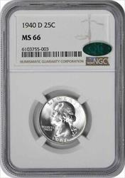 1940-D Washington Silver Quarter MS66 NGC (CAC)