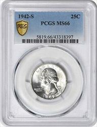 1942-S Washington Silver Quarter MS66 PCGS