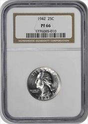 1942 Washington Silver Quarter PR66 NGC