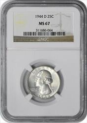 1944-D Washington Silver Quarter MS67 NGC