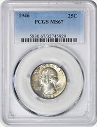 1946 Washington Silver Quarter MS67 PCGS