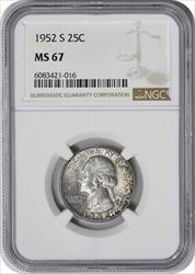 1952-S Washington Silver Quarter MS67 NGC