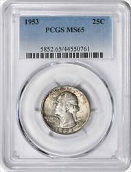 1953 Washington Silver Quarter MS65 PCGS