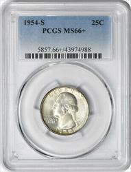 1954-S Washington Silver Quarter MS66+ PCGS