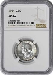 1954 Washington Silver Quarter MS67 NGC