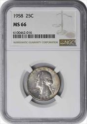 1958 Washington Silver Quarter MS66 NGC