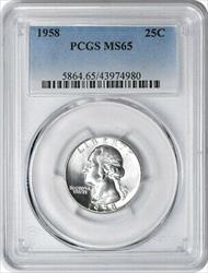 1958 Washington Silver Quarter MS65 PCGS