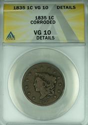1835 Coronet Head Large Cent  ANACS  Details Corroded  (42)