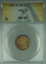 1864 CN Indian Head Cent 1c ANACS  (10)
