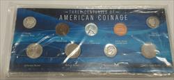 3 Centuries of American Coinage Set - 9 Coins in a Info Card-Avg Circ to BU