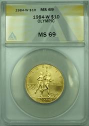 1984 W $10 Olympic  Commemorative ANACS