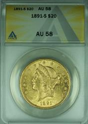 1891 S Liberty Head $20 Double Eagle   ANACS  (B)