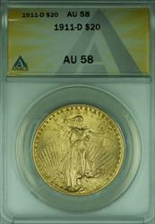 1911 D St. Gaudens $20 Double Eagle   ANACS  (A)