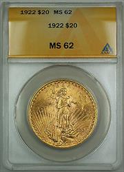 1922 $20 St. Gaudens Double Eagle   ANACS (Better)