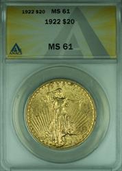 1922 St. Gaudens $20 Double Eagle   ANACS