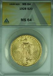 1928 St. Gaudens $20 Double Eagle   ANACS