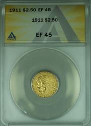 1911 Indian Head Quarter Eagle $2.50   ANACS