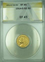1914 D $2.50 Indian Head Quarter Eagle   ANACS