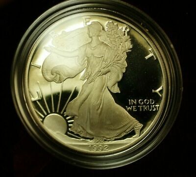 1992 S Proof American  Eagle 1 Oz Troy .999 Fine With COA & OGP