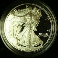 1997 P Proof American  Eagle S$1 1 Oz Troy .999 Fine With COA & OGP