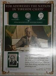 Life&Times of FDR 1954  3 Roosevelt Dimes W/Stamp & Info Card Fireside Chats