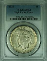 1921  Peace  $1  High Relief PCGS