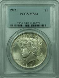 1922 Peace   $1  PCGS Looks Undergraded (36) E