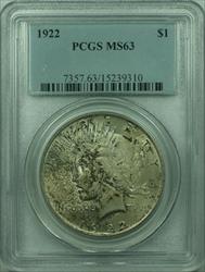 1922 Peace   $1  PCGS Toned (36) F