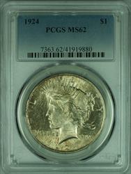 1924 Peace   S$1 PCGS Toned (35B)