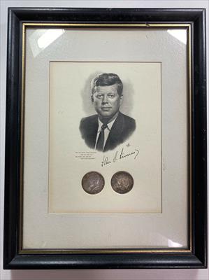 1964 John F. Kennedy JFK  Half s Framed Portrait 10" x 13" (JAH