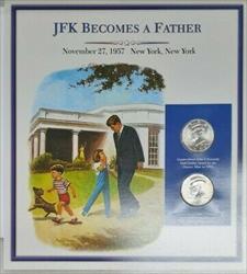1995 Kennedy Half  BU Pair W/Stamp JFK Becomes a Father PCS Set