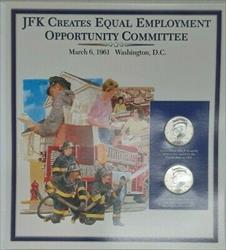 2003 Kennedy Half  BU Pair W/Stamp JFK Creates EEOC PCS Set