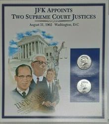 2007 Kennedy Half  BU Pair W/Stamp JFK Appoints 2 to Supreme Court PCS Set