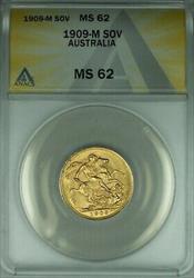 1909-M Australia Sovereign Gold Coin of Edward VII  ANACS