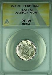 1966 Australia Proof 10 Cent Coin  ANACS  DCAM  (WB2)