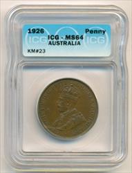 Australia George V 1926 Penny MS64 ICG