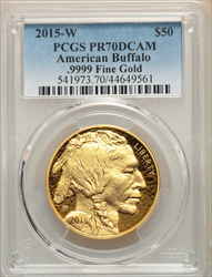 2015-W $50 One-Ounce Gold Buffalo PR DC Modern Bullion Coins PCGS MS70