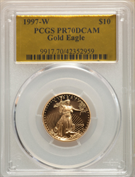 1997-W $10 Quarter-Ounce Gold Eagle DC Modern Bullion Coins PCGS MS70