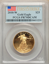 2010-W $25 Half-Ounce Gold Eagle First Strike DC Modern Bullion Coins PCGS MS70