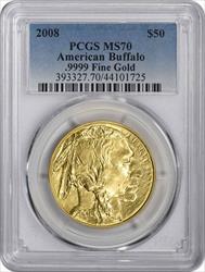 2008 $50 American Gold Buffalo MS70 PCGS