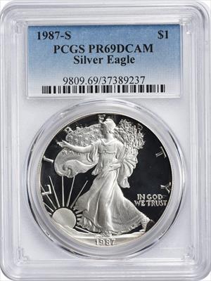 1987-S $1 American Silver Eagle PR69DCAM PCGS