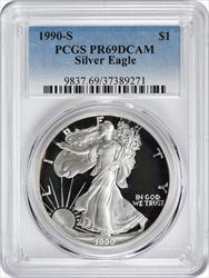 1990-S $1 American Silver Eagle PR69DCAM PCGS