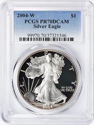 2004-W $1 American Silver Eagle PR70DCAM PCGS