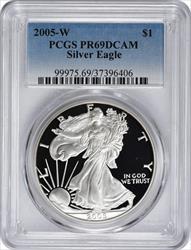 2005-W $1 American Silver Eagle PR69DCAM PCGS