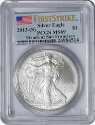 2013-(S) $1 American Silver Eagle MS69 First Strike PCGS