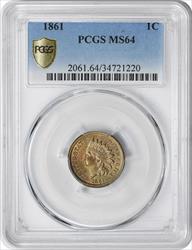 1861 Indian Cent MS64 PCGS