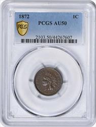 1872 Indian Cent AU50 PCGS