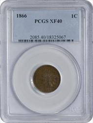 1866 Indian Cent EF40 PCGS